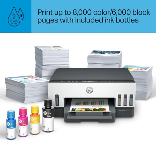 HP Smart -Tank 7001 Wireless All-in-One Cartridge-free Ink -Tank Printer, up to 2 years of ink included, mobile print, scan, copy (28B49A) HP