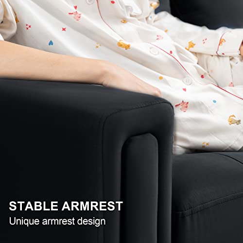 Belffin Velvet Convertible 4-Seat Sectional Sofa with Reversible Chaise L Shaped Sofa Couch Furniture Sets Sectional Couch with Storage Ottoman Black Belffin