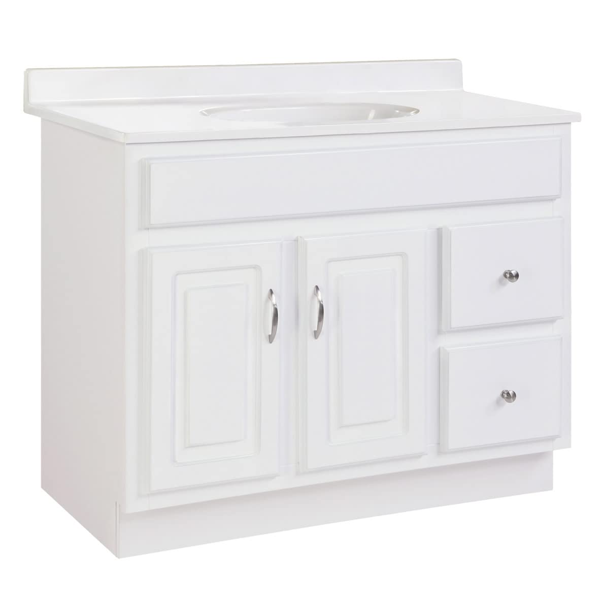 Design House Concord 36 Inch Bathroom Vanity, Ready to Assemble, Solid Wood, White, 587022 Design House