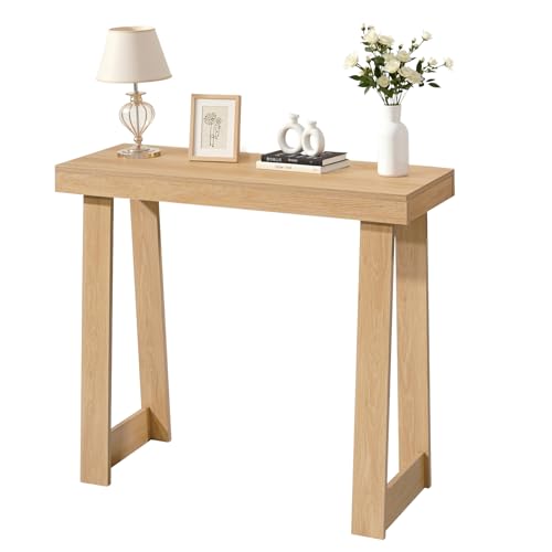 VEVOR 36 in Console Table, Modern Desk Behind The Couch, Wooden Rectangle Entrance Desk, Narrow Long Sofa Table Accent Stand, Ideal for Hallway, Bedroom, Living Room, Foyer, Easy Assembly, Natural VEVOR