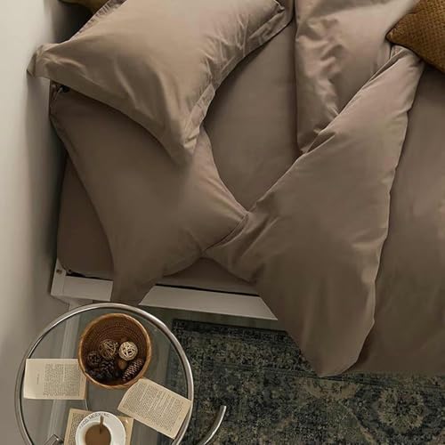 Nanko King Size Comforter Set Brown, All Season Soft Down Alternative Duvet Insert, Microfiber Filling Bed Sets, Modern Farmhouse Bedding Sets in a Bag for Women Men 104 x 90 inch 3 PCS Dark Coffee Nanko