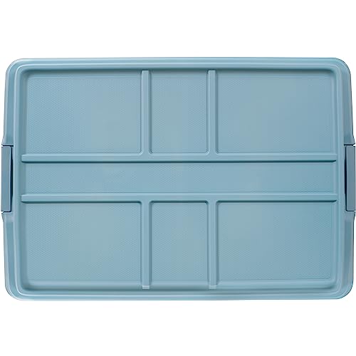 Hefty HI-RISE 72 Qt Large Plastic Storage Bins with Lids, 6 Pack Stackable Containers with Secure Latching Handles, Clear Storage Totes for Garage, Closet, Basement, Clothes and Household Organization Hefty