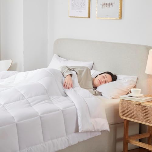 Nestl Comforter Duvet Insert, Quilted Down Alternative Comforter Twin XL Size, All Season White Duvet Inserts, Twin XL Size with Corner Tabs Nestl