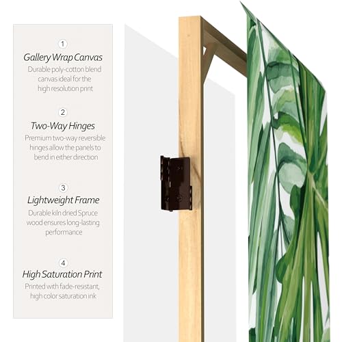 Red Lantern 6 ft. Tall Double Sided Palm Leaves Canvas Room Divider Red Lantern