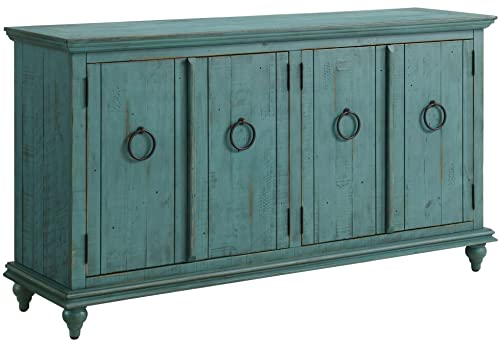 Martin Svensson Home Garden District Rustic Turquoise Solid Wood 65" TV Stand Martin Svensson Home