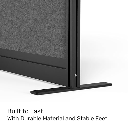 Workflow Modular Wall | Room Divider with Whiteboard, Sound-Dampening, & Frosted Acrylic Panels | Expandable Office Partition for Privacy & Productivity (70" x 70") S Stand Up Desk Store