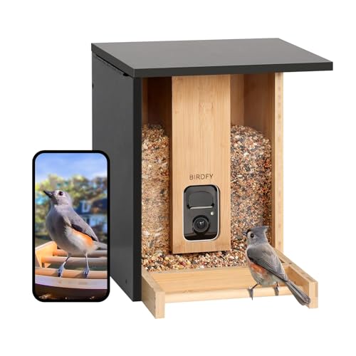 NETVUE Birdfy - Upgraded Smart Bird Feeder with Camera Solar Powered, Auto Capture Each Bird & Notify in Time, 7-Day Free AI Recognition, NETVUE