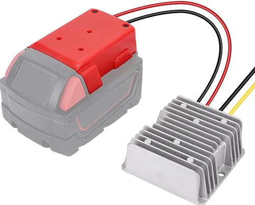 Mellif DC Power Adapter Compatible with Milwaukee 18V Battery, 18V to 12V Step Down Voltage Converter, 180W Inverter Automatic Buck Converter Regulator for Golf Cart Led Strip Light (Tool Only) Mellif