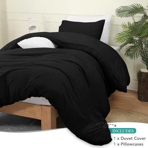 Utopia Bedding Duvet Cover Set with Pillowcases- 2 Pieces Bedding Duvet Cover with Zipper Closure - 1 Duvet Cover with 1 Pillow Sham - Soft Brushed Microfiber (Twin/Twin XL, Black) Utopia Bedding