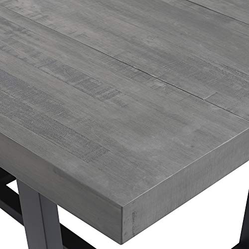 Walker Edison Andre Modern Solid Wood Dining Table, 52 Inch, Grey Walker Edison