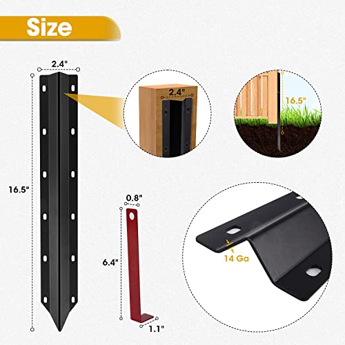 SDSNTE 10 Pack Ga Steel Fence Post Repair Stakes – Easy Installation Kit Included SDSNTE
