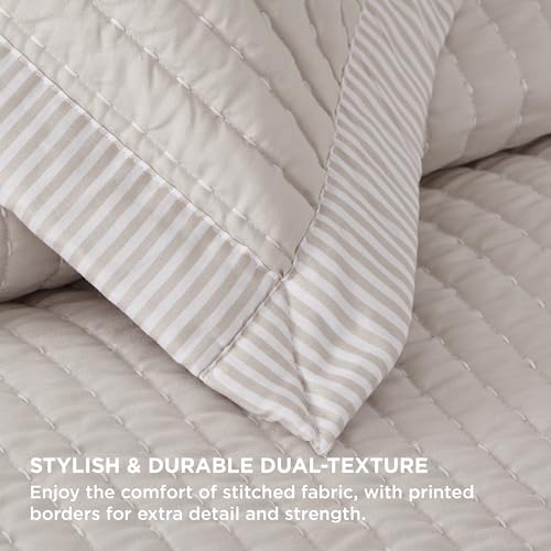 Bedsure Quilts King Size - King Quilt Bedding Set Bedspread Coverlet Comforter, Lightweight Corduroy Pattern Bedspread, 3-Piece Set with 106"x96" Coverlet & 2 Pillow Shams, All-Season Soft Microfiber Bedsure