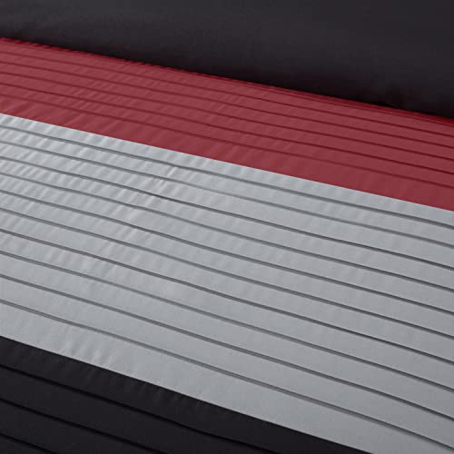 Chezmoi Collection Loft 8-Piece Luxury Striped Comforter Set (King, Red/Black/Gray) Chezmoi Collection