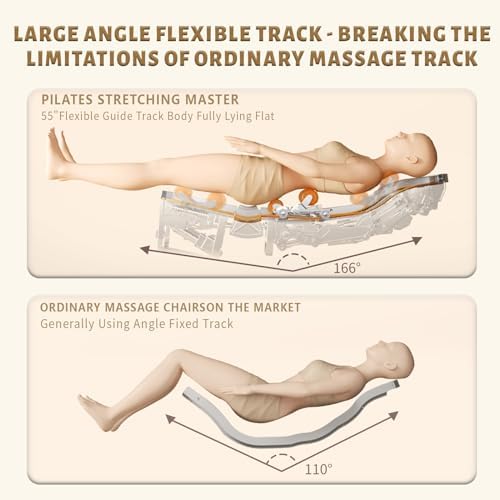 HealthRelife 4D Massage Chair Full Body, 166° Flexible Track, 18 Modes, 11 Techniques, 36 Airbag Massage, with Yoga Stretch, Foot Massage, Zero Gravity Massage Recliner(Beige) HealthRelife