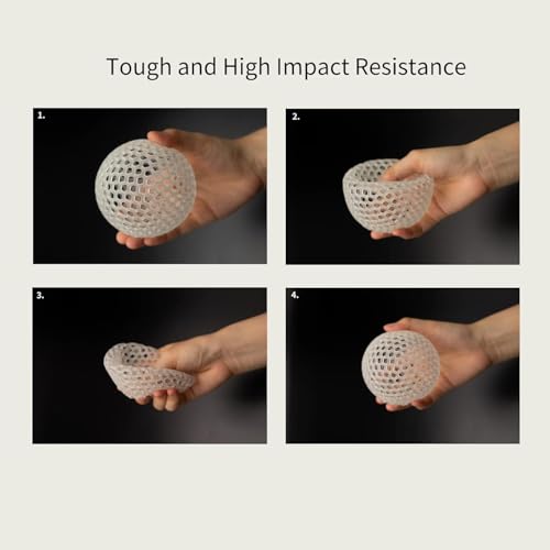 Siraya Tech Tenacious 3D Printer Resin Flexible 405nm UV-Curing Resin with High Impact Resistance Standard Photopolymer Resin for LCD DLP 3D Printing (2000g, Clear) Siraya Tech