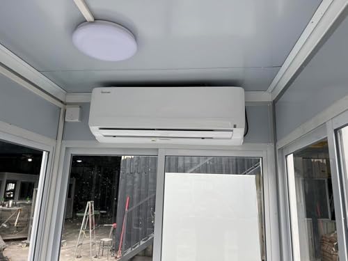 Generic Guard Shack 5x5ft with AC, Heating, Light Gray - Security Booth, Guard Booth, Outdoor Office, Portable Office, Guardhouse, BSI-Guard-Shack-LightGray- 5575-WAC-M2