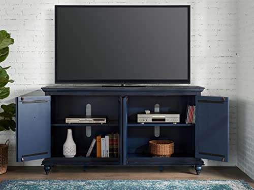 Martin Svensson Home Garden District Rustic Blue Solid Wood 65" TV Stand Martin Svensson Home