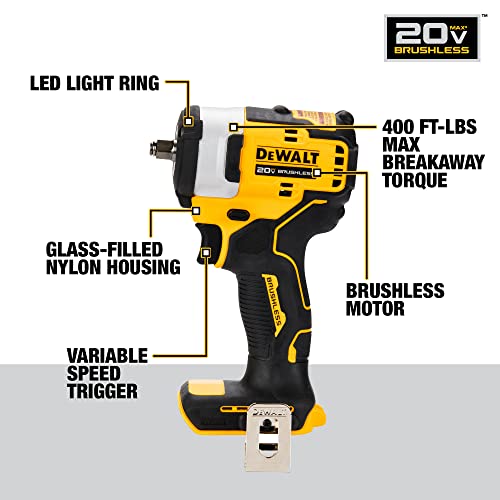 DEWALT DCF913B 20V MAX* 3/8 in. Cordless Impact Wrench with Hog Ring Anvil (Tool Only) DEWALT