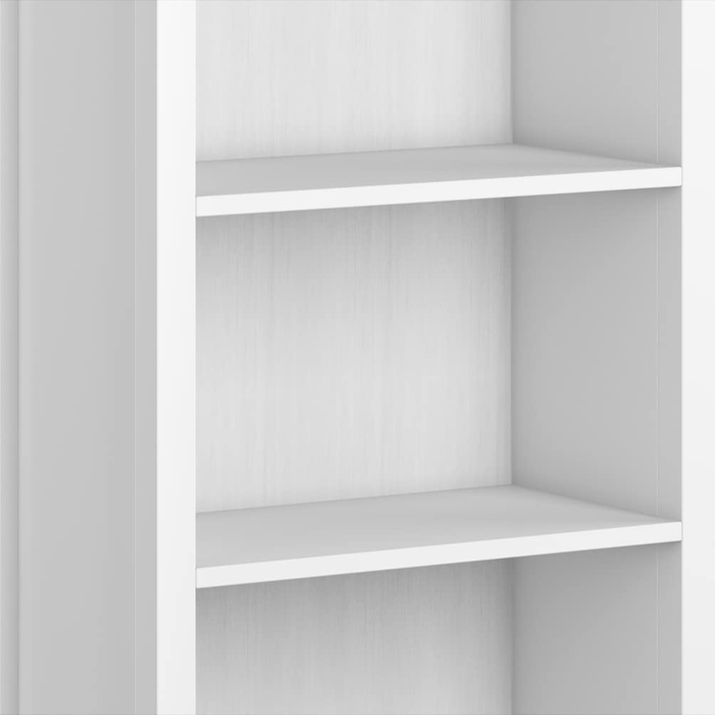SIMPLIHOME Artisan SOLID WOOD 26 Inch Contemporary 5 Shelf Bookcase in White, For the Living Room, Study Room and Office SIMPLIHOME