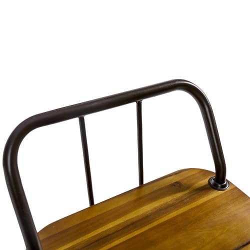 Christopher Knight Home Denali Outdoor Industrial Acacia Wood Bar Set with Finished Iron Frame, Teak Finish / Rustic Metal Christopher Knight Home