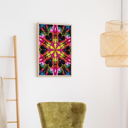 TZTTZT Diamond Art Kits for Adults - Vibrant Kaleidoscope Pattern Art Diamond Painting Kits for Adults Beginner, Frameless Diamond Painting Craft for Home Wall Decor TZTTZT