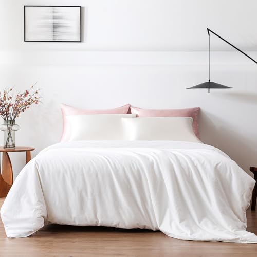 THXSILK Pure Mulberry Silk Comforter Cool for Summer, Grade 7A Natural Mulberry Silk Filled Duvet Luxury Bedding, Cotton Cover, King Size 102in x 91in/260cm x 230cm, Weight 1.98lb/0.9kg THXSILK