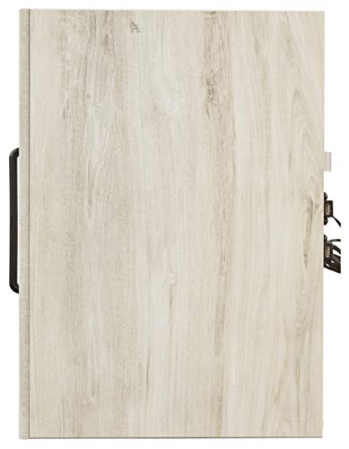 Signature Design by Ashley Cambeck Farmhouse Industrial 2 Drawer Two Drawer Nightstand with 2 Slim-Profile USB Charging Stations, Whitewash Signature Design by Ashley