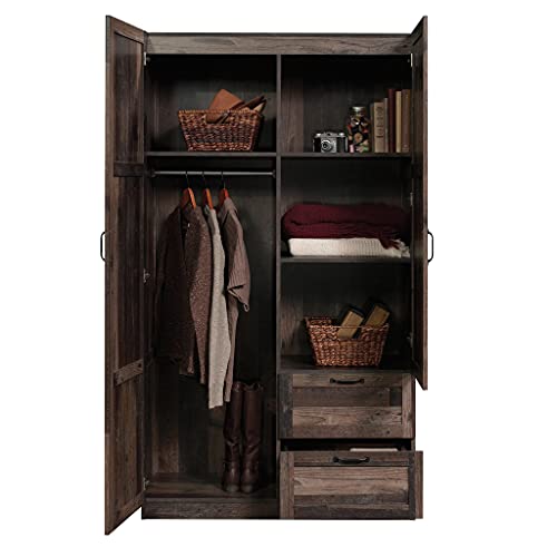 Sauder Miscellaneous Storage Wardrobe, L: 40.0" x W: 19.45" x H: 71.1", Reclaimed Pine Finish Sauder