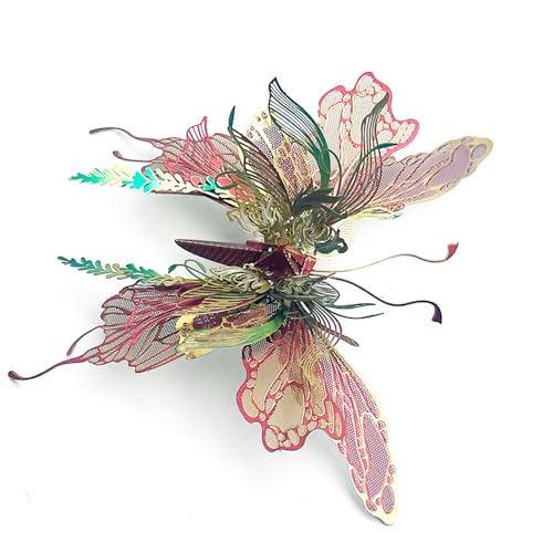 3D Metal Butterfly Model Kit, DIY Assembly Puzzle, Stainless Steel, Colorful Design, Advanced Difficulty, Ages 14+