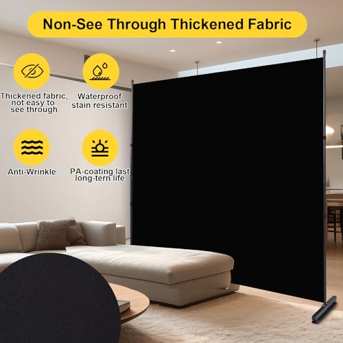 Room Divider 6FT Single Panel Privacy Screen, 71'' Wide Fabric Indoor Room Divider Wall Divider for Room Separation, Portable Room Partitions and Dividers Freestanding Temporary Wall Room Separators HOMSCREENER