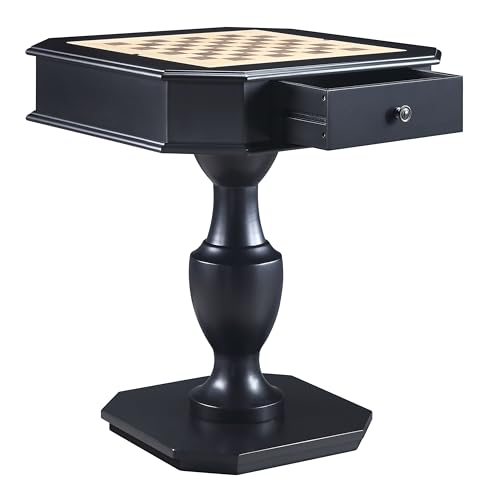 Acme Galini 2-Drawer Wooden Game Table in Black Acme