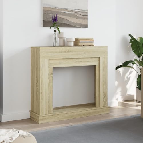 vidaXL - Electric Fireplace Surround Mantle Sonoma Oak - Engineered Wood - 100x30x87.5 cm - Decorative for Living Room/Bedroom vidaXL