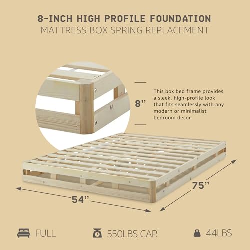 Hercules 8 Inch High Profile Foundation Mattress Box Spring Replacement, Full Hercules