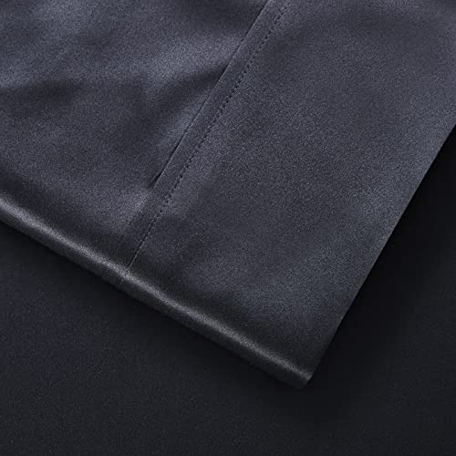 Lanest Housing Silk Satin Sheets, Full Size Satin Bed Sheet Set with Deep Pockets, Cooling Soft and Hypoallergenic Satin Sheets Full - Black Lanest Housing