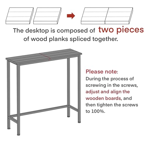 Mordchil HF Narrow Console Table, 29.5" Small Entryway Table, Thin Hallway Tables, Slim Sofa Side Tables for Hallway, Living Room, Bedroom, Foyer, Retro Brown Mordchil HF