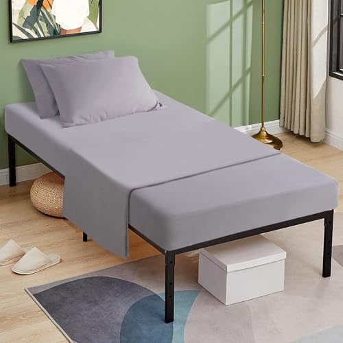 URZGU Cot Sheets 31" x 75", 4 Piece Cot Sheet Set, Fitted for Narrow Twin Mattress/RVs Bunk/Camper Bunks/Guest/Army Cots, Soft & Breathable Camper Bedding Set, Gray URZGU
