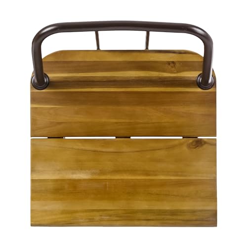 Christopher Knight Home Denali Outdoor Industrial Acacia Wood Bar Set with Finished Iron Frame, Teak Finish / Rustic Metal Christopher Knight Home