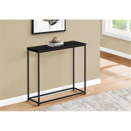 Monarch Specialties I 2250 Accent Table, Console, Entryway, Narrow, Sofa, Living Room, Bedroom, Metal, Laminate, Black, Contemporary, Modern Monarch Specialties