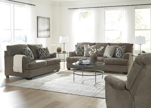 Signature Design by Ashley Stonemeade Casual Loveseat with 2 Toss Pillows, Dark Brown Signature Design by Ashley