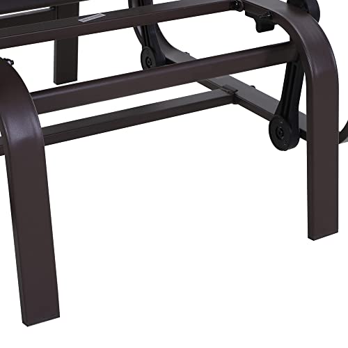 Outsunny Outdoor Glider Chair, Gliders for Outside Patio with Smooth Rocking Mechanism and Lightweight Construction for Backyard, Brown Outsunny