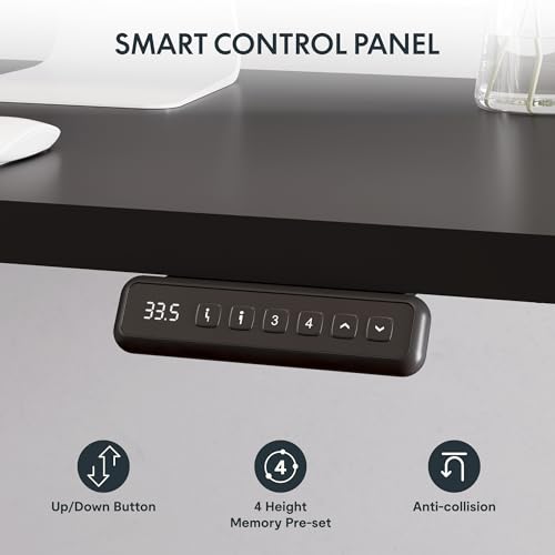 SANODESK Electric Height Adjustable 3-Leg L Shaped Standing Desk Frame, Support up to 220lbs, Sit Stand Ergonomic L Desk Frame Only, Black SANODESK