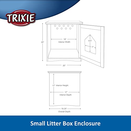 TRIXIE Litter Box Enclosure, Hidden Kitty Litter Box Cabinet, Furniture Style, Espresso-Brown 19.84 LBS TRIXIE