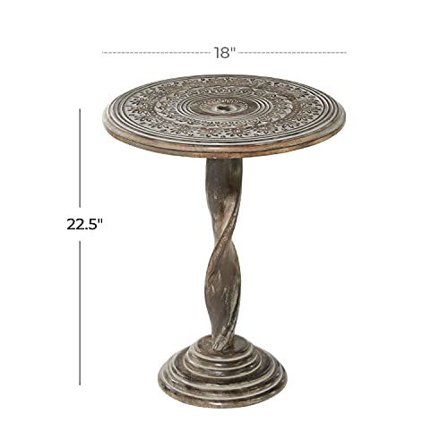 Deco 79 Traditional Wood Accent, Side Table 18" x 18" x 22", Brown Deco 79
