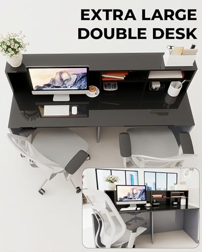 Gguileb Modern Reception Desk, Solid Wood Reception Desk with Counter, Check Out Stand, Retail Checkout Counter for Office, Store, Beauty Salon (Grey+Texture, 78.7in) Gguileb