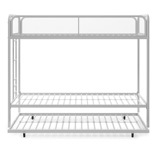 DHP Isaiah Triple Twin Metal Bunk Bed, Off White DHP