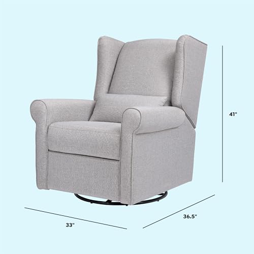 DaVinci Hayden Recliner and Swivel Glider in Misty Grey, Greenguard Gold & CertiPUR-US Certified DaVinci