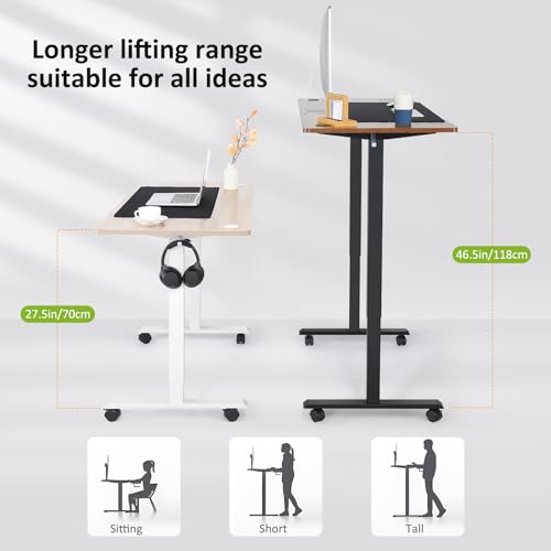 farexon Electric Standing Desk 55 x 24In with Charging Station, Adjustable Height Desk with Mouse Pad, 2 USB Ports & 3 Power Outlets, 4 Caster, 4 Preset Heights, 27''-46'' Lifting Range farexon
