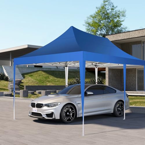 COBIZI 10x20 Pop Up Canopy Tent with Sidewalls,Party Tent Outdoor Gazebos, Waterproof & UV50+,3 Adjustable Heights,Higher Frame Design - Extra Tall for Parties Backyard,Weddings,Markets, Blue COBIZI