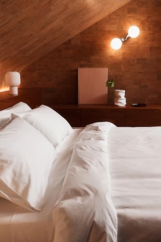Bed Threads - Cotton Fitted Sheet - Organic Cotton Percale - 200TC - Luxury Organic Bedding - Breathable & Ultra-Crisp - Single Fitted Sheet Only - Machine Washable - Full - Crisp White Bed Threads