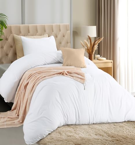 Utopia Bedding Duvet Cover Set with Pillowcases- 2 Pieces Bedding Duvet Cover with Zipper Closure - 1 Duvet Cover with 1 Pillow Sham - Soft Brushed Microfiber (Twin/Twin XL, White) Utopia Bedding